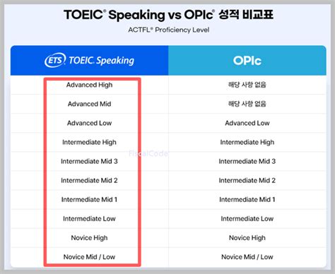 토익스피킹 레벨 점수